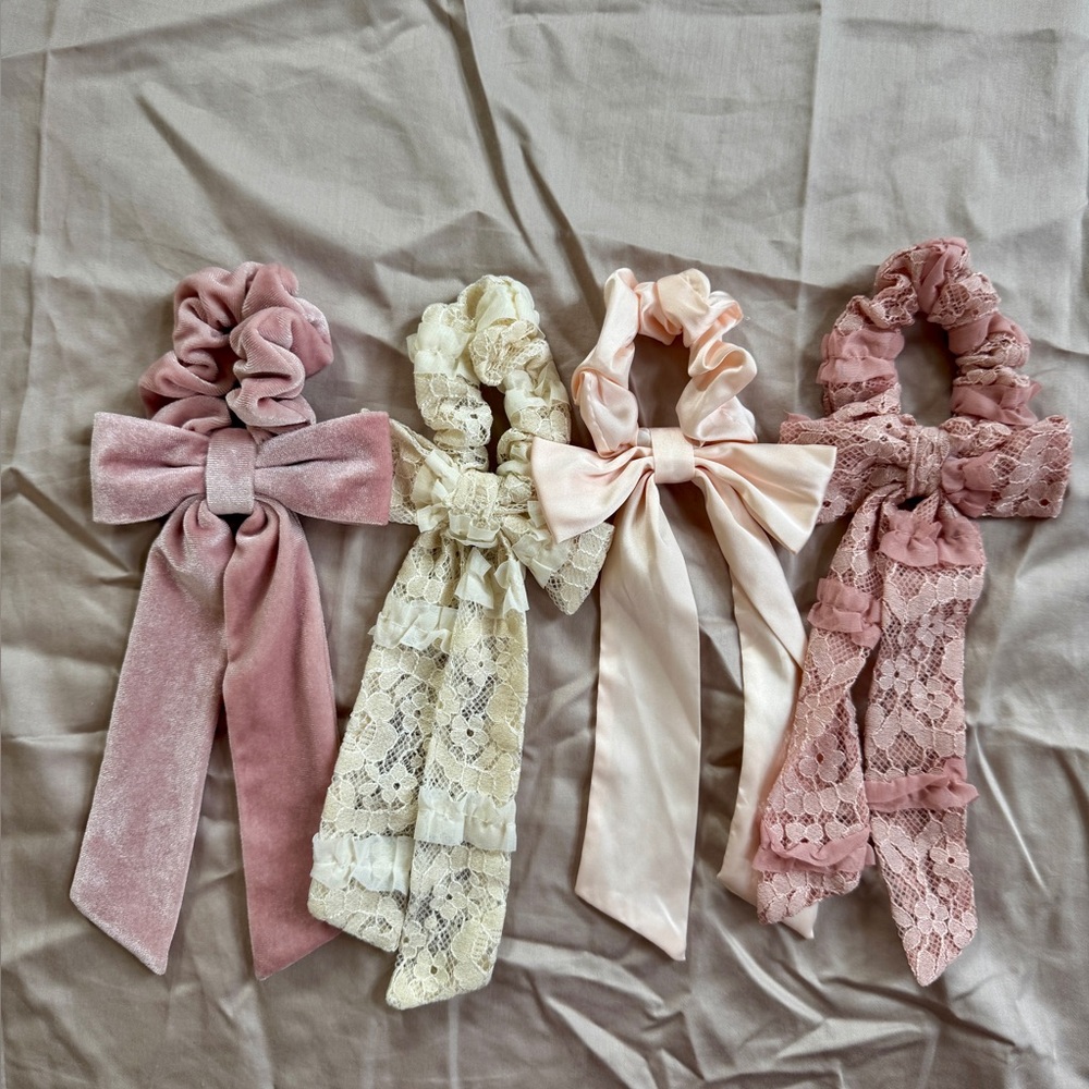 Elegant Hair Scrunchies with Bows